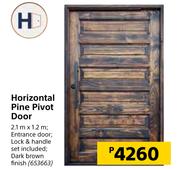 HK Horizontal Pine Pivot Door-2.1m x 1.2m