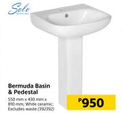 Solo Bermuda Basin & Pedestal-550mm x 430mm x 810mm
