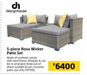 Designhouse 5 Piece Rosa Wicker Patio Set