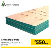 York Timbers Shutterply Pine-18mm x 1.22m x 2.44m Each