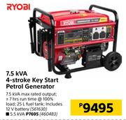Ryobi 7.5 kVA 4 Stroke Key Start Petrol Generator 