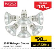 Eurolux 50W Halogen Globes 6's-Per Pack