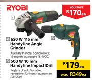 Ryobi 500W 10mm Handyline Impact Drill-Each