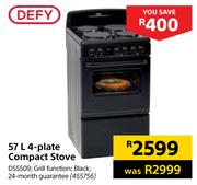 Defy 57L 4-Plate Compact Stove DSS509