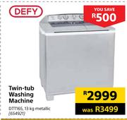 Defy 13KgTwin-tub Washing Machine (Metallic) DTT165