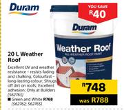 Duram 20L Weather Roof (Green And White)