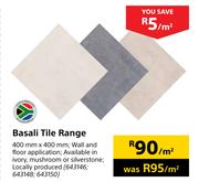 Basali Tile Range 400mmX400mm-Per Sqm