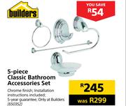 Builders 5 Piece Classic Bathroom Accessories Set