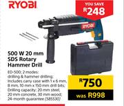 Ryobi 500W 20mm SDS Rotary Hammer Drill