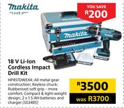 Makita 18V Li-Ion Cordless Impact Drill Kit