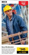 Beck Navy Windbreaker