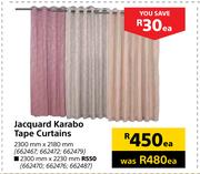 Jacquard Karabo Tape Curtains-2300mm x 2230mm Each