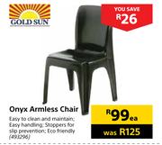 Gold Sun Onyx Armless Chair-Each