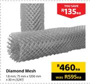Diamond Mesh 1.8mm, 75mmX1200mmX30m-Each