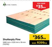 York Timbers Shutterply Pine 2440mmX1220mmX18mm-Each
