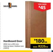 Solid Doors Hardboard Door 2032mm x 813mm-Each