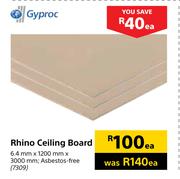 Gyproc Rhino Ceiling Board 6.4mm x 1200mm x 3000mm-Each
