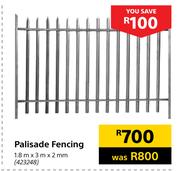 Palisade Fencing 1.8m x 3m x 2mm