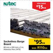Nutec Socketless Barge Board 80mm x 200mm x 3m-Each