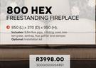 800 Hex Freestanding Fireplace