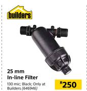 Builders 25mm In Line Filter