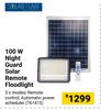 Solar Flair 100W Night Guard Solar Remote Floodlight