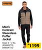 Interceptor Men's Contrast Sleeveless Puffer Jacket