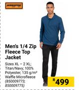 Interceptor Men's 1/4 Zip Fleece Top Jacket