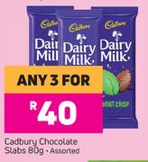 Cadbury Chocolate Slabs Assorted-For Any 3 x 80g