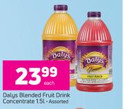 Dalys Blended Fruit Drink Concentrate Assorted-1.5Ltr Each