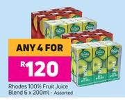 Rhodes 100% Fruit Juice Blend Assorted-For Any 4 x 6 x 200ml