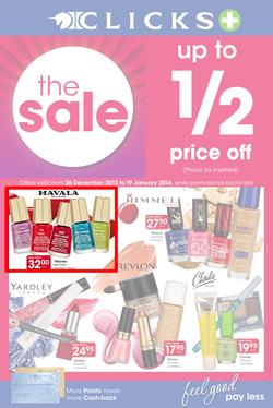 Clicks : The Sale Up To 1/2 Price Off (26 Dec 2013- 19 Jan 2014), page 1