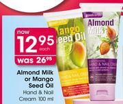 Almond Milk Or Mango Seed Oil Hand & Nail Cream-100Ml Each
