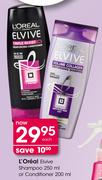 L'Oreal Elvive Shampoo 250ml Or Conditioner 200ml Each