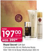Royal Secret Gift Set: Concentrate-50ml, Perfume Body Mist-100ml & Body Moisturiser-200ml Per Set