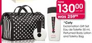 Coty Exclamation Gift Set Eau De Toilette-50ml, Perfumed Body Lotion And Toiletry Bag-Per Set