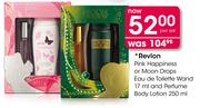 Revlon Pink Happiness Or Moon Drops Eau De Toilette Wand-17ml And Perfume Body Lotion-250ml Per Set