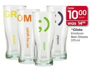 Clicks Emoticon Beer Glasses-375ml Each