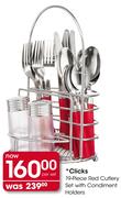 Clicks 19-Piece Red Cutlery Set With Condiment Holders