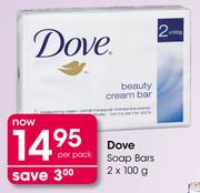 Dove Soap Bars-2 x 100g