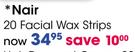 Nair 20 Facial Wax Strips-Each