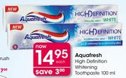 Aquafresh High Definition Whitening Toothpaste-100ml Each