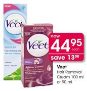 Veet Hair Removal Cream-100ml/90ml Each