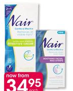 Nair 20 Facial Wax Strips-Each