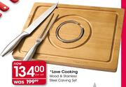 Love Cooking Wood & Stainless Steel Carving Set