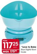 Love To Bake Blue Digital Bowl Scale