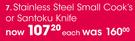 Master Chef Stainless Steel Small Cook's Or Santoku Knife-Each