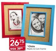 Clicks Plastic & Cork Frame-Each