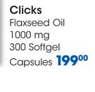 Clicks Flaxseed Oil 1000mg 300 Softgel Capsules