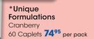 Unique Formulations Cranberry 60 Caplets-Per Pack